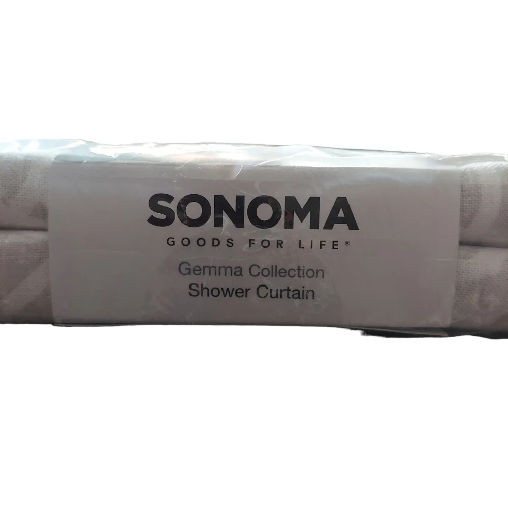 Sonoma Gemma Collection Fabric Shower Curtain NWT